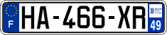 French license plate, SIV (ordinary)