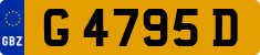 License plate of Gibraltar, Regular car plates (G 1234 A)