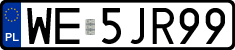License plates of Poland, Regular car plates
