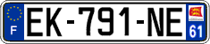 French license plate, SIV (ordinary)