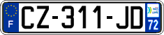 French license plate, SIV (ordinary)