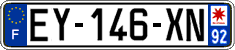 French license plate, SIV (ordinary)