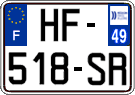 French license plate, SIV (ordinary)
