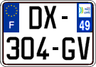 French license plate, SIV (ordinary)