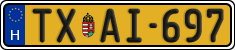 license plates of Hungary, Taxi (2022)