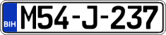 License plate of Bosnia and Herzegovina, Regular plates