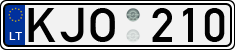License plate of Lithuania, Cars