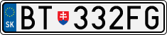 License plate of Slovakia, Cars