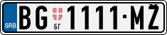 License plate of Serbia, Cars