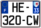 French license plate, SIV (ordinary)