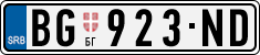 License plate of Serbia, Cars