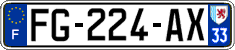 French license plate, SIV (ordinary)