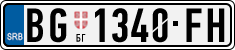 License plate of Serbia, Cars