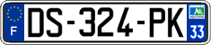 French license plate, SIV (ordinary)