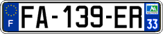 French license plate, SIV (ordinary)
