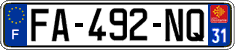 French license plate, SIV (ordinary)