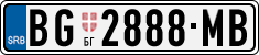 License plate of Serbia, Cars