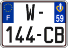 French license plate, SIV (garage)
