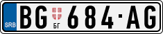 License plate of Serbia, Cars