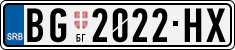 License plate of Serbia, Cars