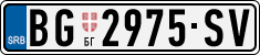 License plate of Serbia, Cars