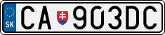 License plate of Slovakia, Cars
