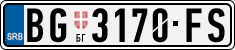 License plate of Serbia, Cars