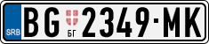 License plate of Serbia, Cars