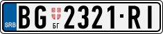 License plate of Serbia, Cars