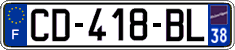 French license plate, SIV (ordinary)