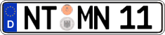 German license plate, Regular plates