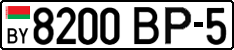 License plate Belarus, Cars (2004)