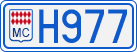 License plate of Monaco, Cars