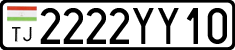 License plate of Tajikistan, Private owners (2009)