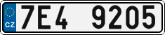 License plate of the Czech Republic, Cars (2001)