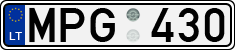 License plate of Lithuania, Cars