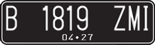 License plate of Indonesia, Regular plates
