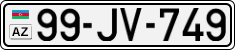 License plate of Azerbaijan, Cars