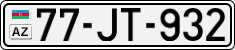 License plate of Azerbaijan, Cars