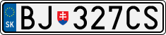 License plate of Slovakia, Cars