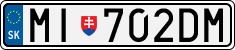 License plate of Slovakia, Cars
