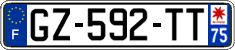 French license plate, SIV (ordinary)