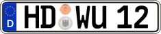 German license plate, Regular plates