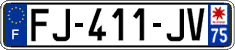 French license plate, SIV (ordinary)