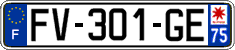 French license plate, SIV (ordinary)