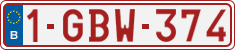 License plate of Belgium, Regular plates (2010)