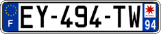 French license plate, SIV (ordinary)