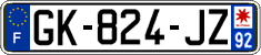 French license plate, SIV (ordinary)