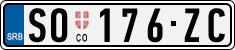 License plate of Serbia, Cars