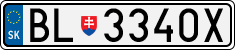 License plate of Slovakia, Cars
